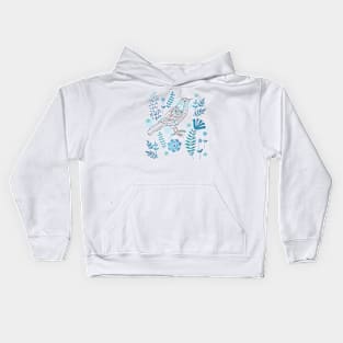 Bird with flowers Kids Hoodie